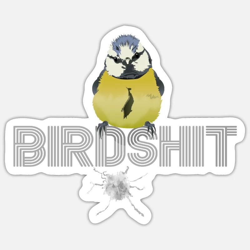 Birdshit génial - Sticker taille S (10 x 10 cm) - blanc mat