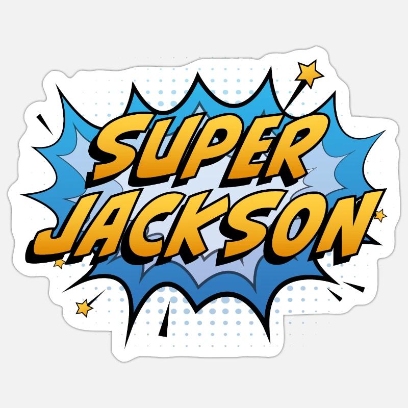 Super Jackson - Sticker Größe S (10 x 10 cm) - Mattweiß