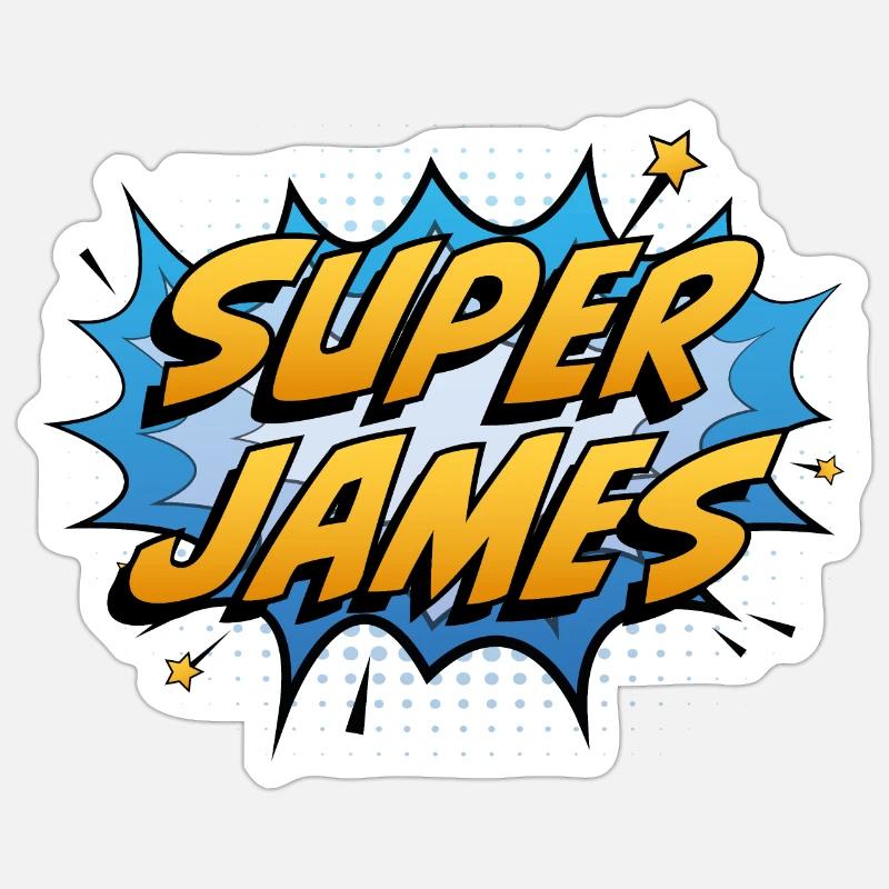 Super James - Sticker taille S (10 x 10 cm) - blanc mat