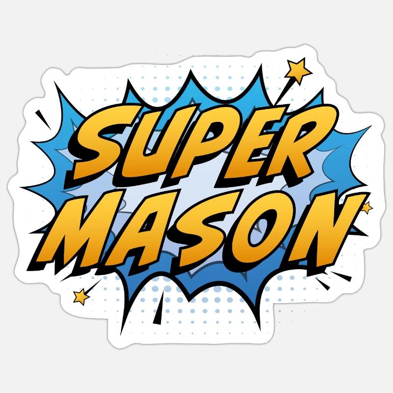 Super Maçon - Sticker taille S (10 x 10 cm) - blanc mat