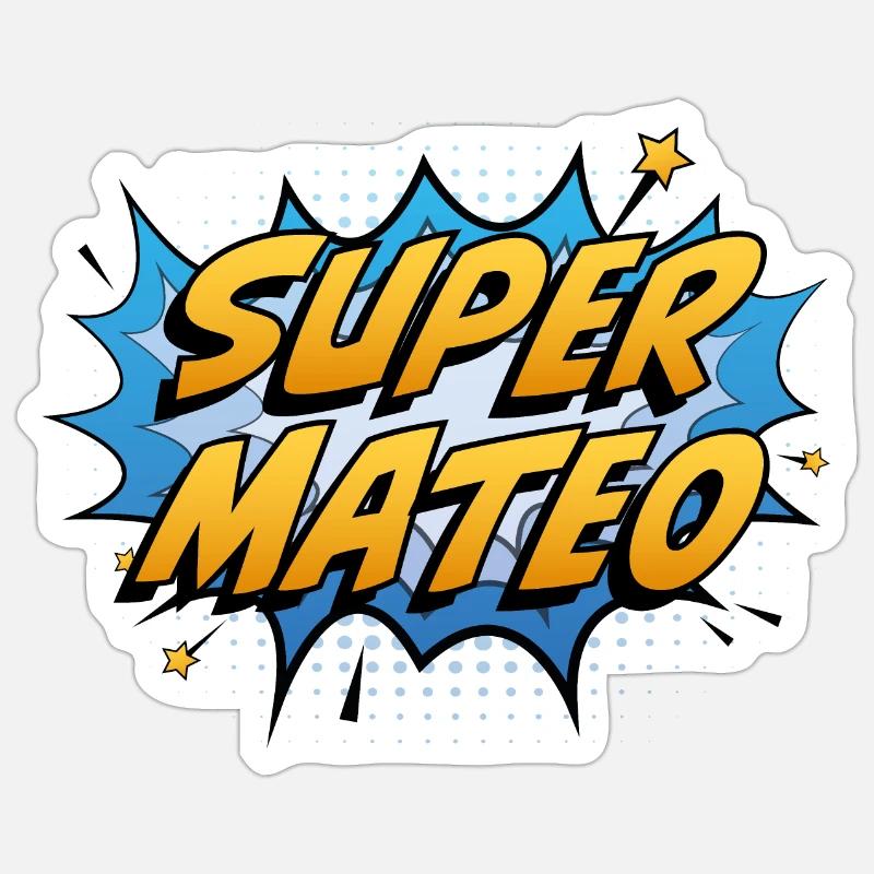 Super Mateo - Sticker size S (10 x 10 cm) - white matte