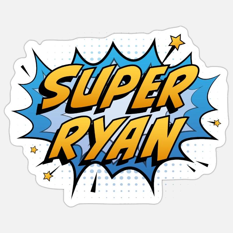 Super Ryan - Sticker Größe S (10 x 10 cm) - Mattweiß