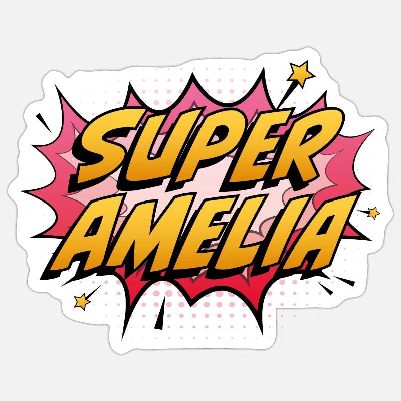 Super Amelia - Sticker size S (10 x 10 cm) - white matte