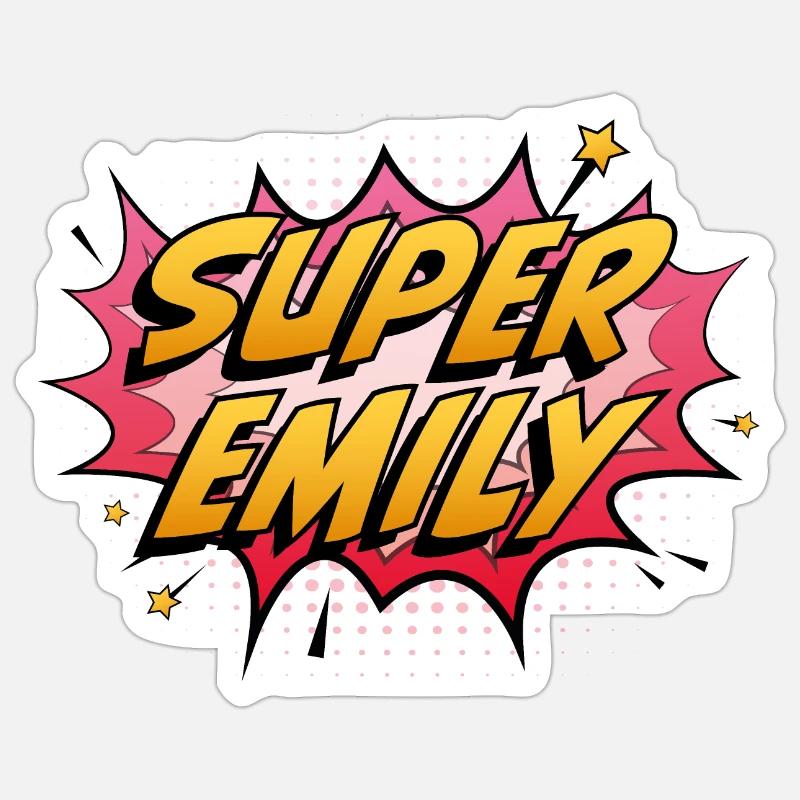 Super Emilie - Sticker taille S (10 x 10 cm) - blanc mat