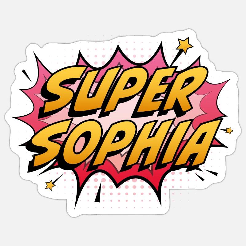 Super Sophia - Sticker taille S (10 x 10 cm) - blanc mat