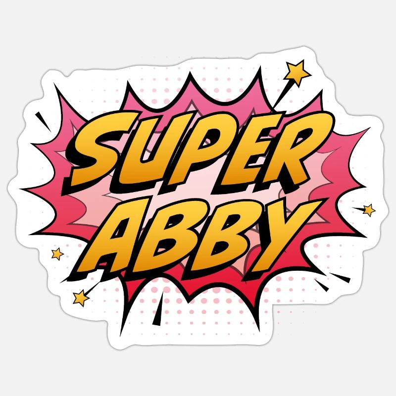 Super Abby - Sticker taille S (10 x 10 cm) - blanc mat