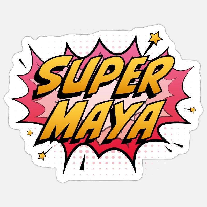 Super Maya - Sticker Größe S (10 x 10 cm) - Mattweiß