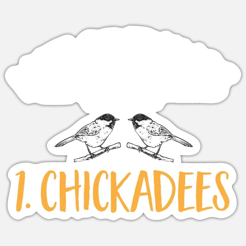 Observation des oiseaux mésanges - Sticker taille S (10 x 10 cm) - blanc mat