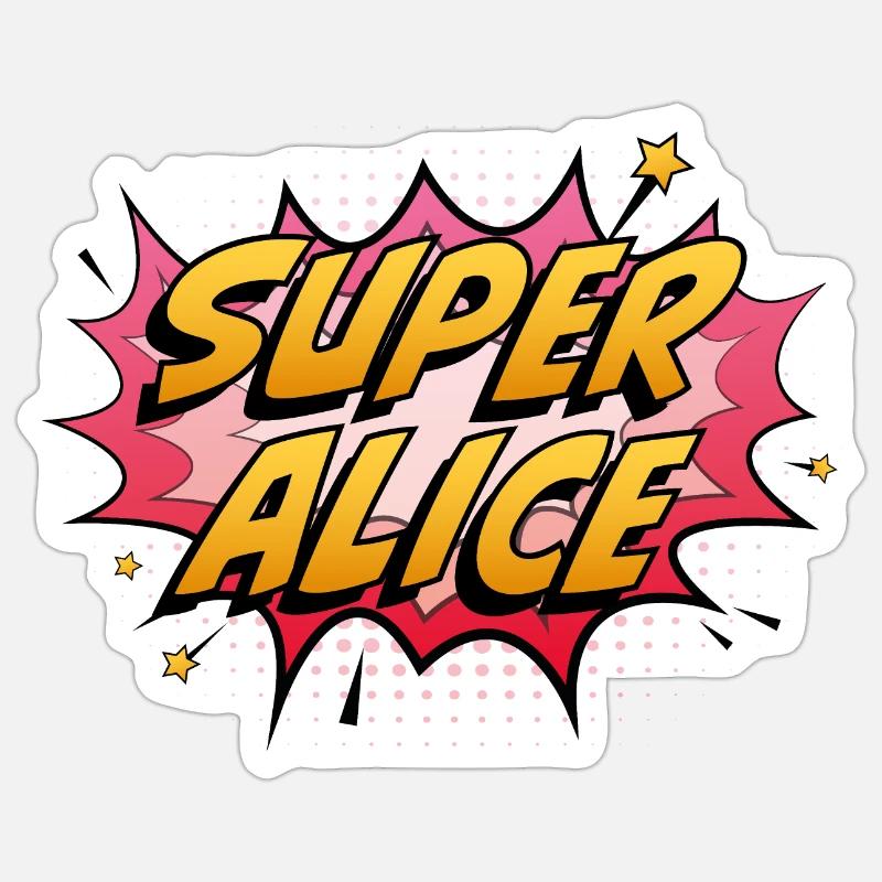 Super Alice - Sticker taille S (10 x 10 cm) - blanc mat