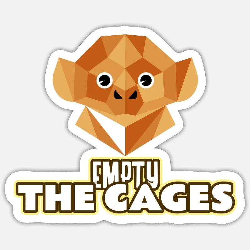 EMPTY THE CAGES - Sticker Größe S (10 x 10 cm) - Mattweiß
