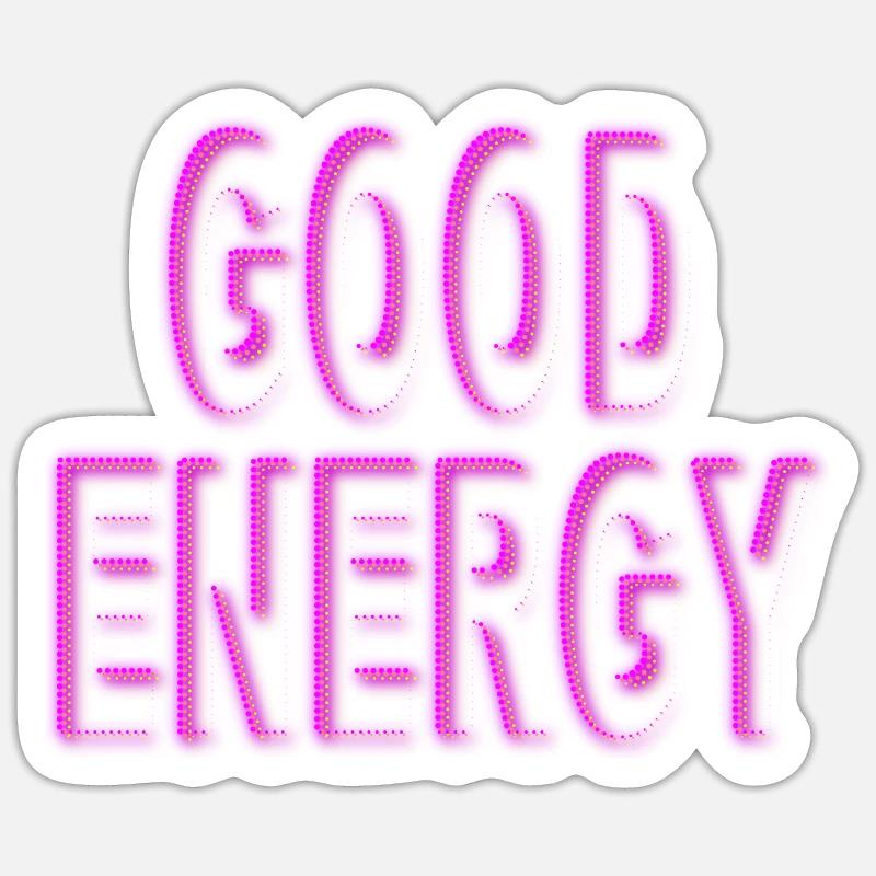 Bonne énergie rose - Sticker taille S (10 x 10 cm) - blanc mat