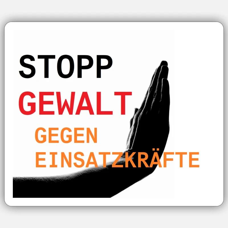 Stopp Gewalt gegen Einsatzkräfte Sticker Größe S (10 x 10 cm)