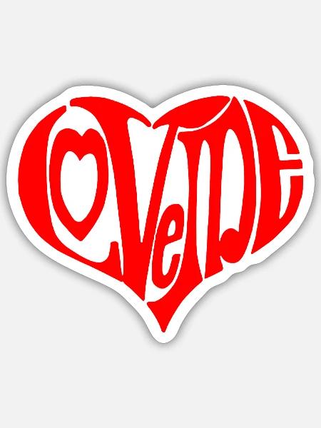 Liebe mich - liebe mich - Sticker Größe S (10 x 10 cm) - Mattweiß