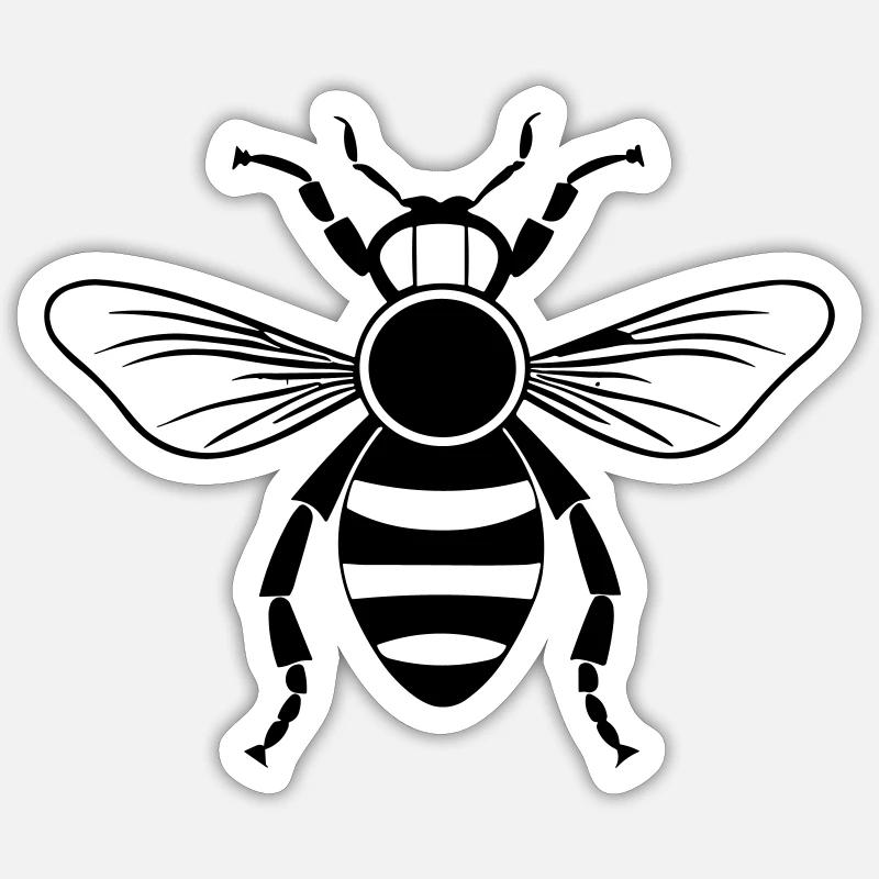 Biene - Sticker Größe S (10 x 10 cm) - Mattweiß