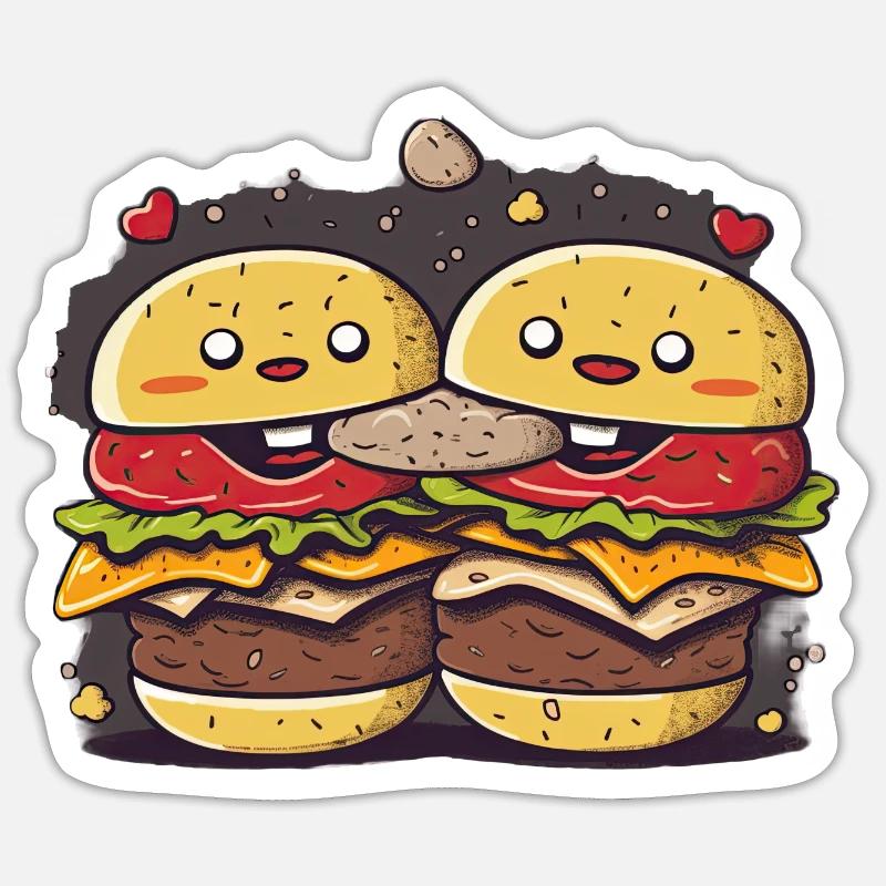 Trio de biscuits Burgers - Sticker taille S (10 x 10 cm) - blanc mat