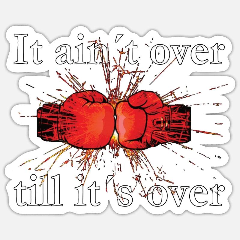 Boxhandschuhe, boxring, boxen, stil, deckung - Sticker Größe S (10 x 10 cm) - Mattweiß