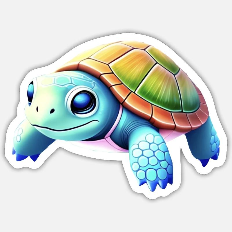 turtle - Sticker size S (10 x 10 cm) - white matte