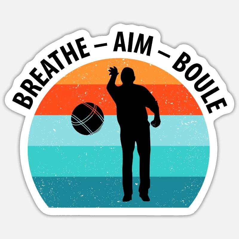 Boule Pétanque Boccia Boules - Sticker taille S (10 x 10 cm) - blanc mat