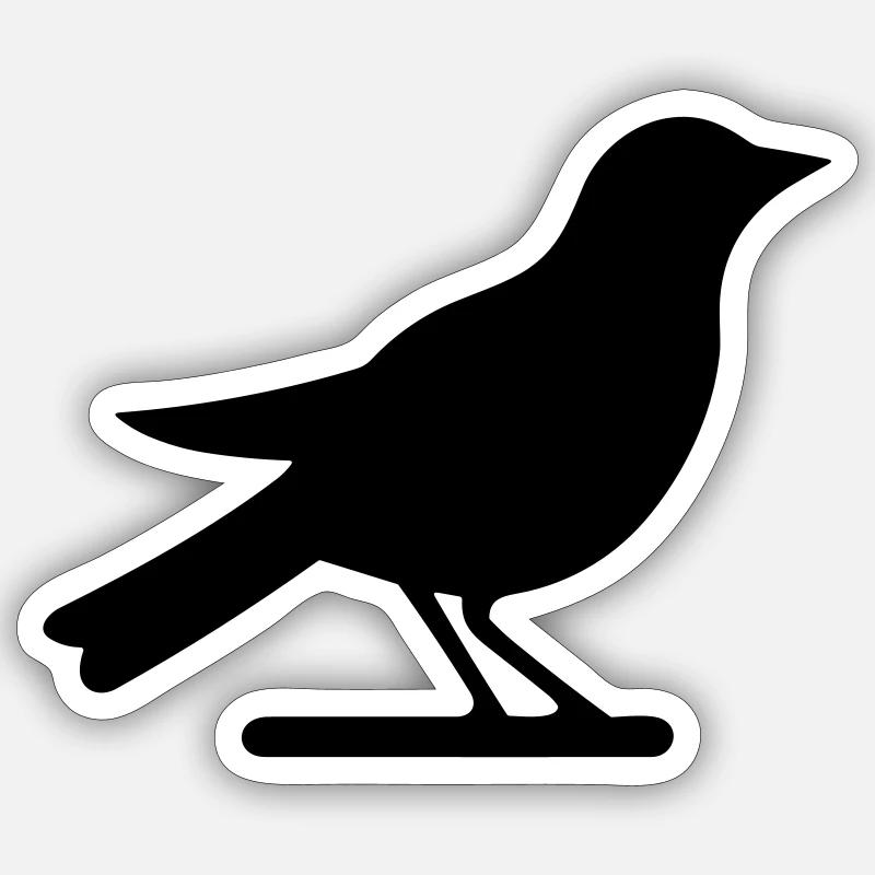 Vogel - Sticker Größe S (10 x 10 cm) - Mattweiß