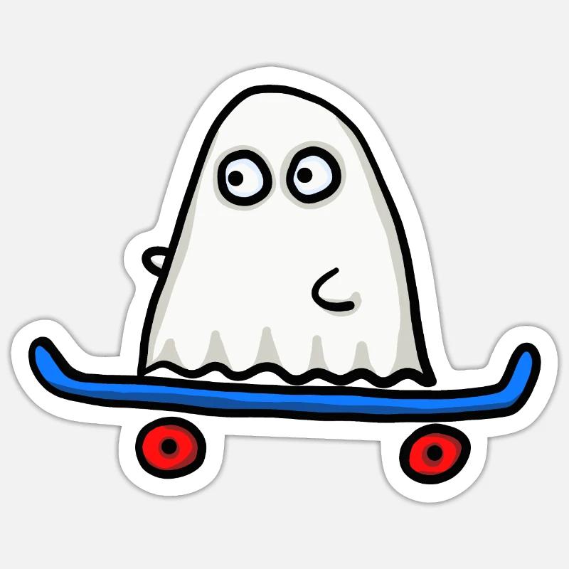 skater ghost Sticker size S (10 x 10 cm)