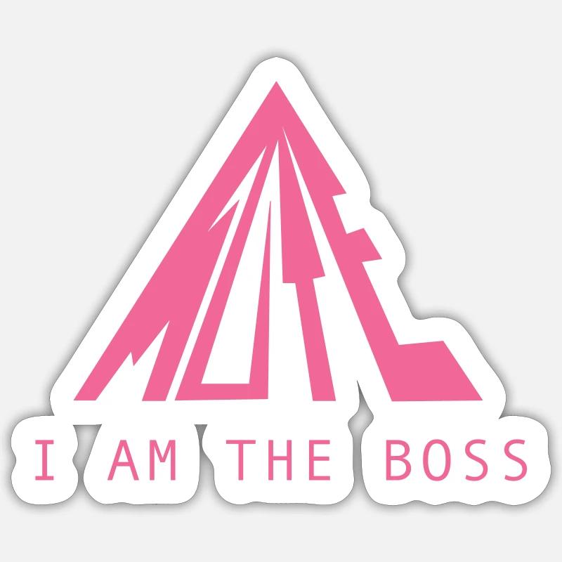 Design autoritaire en rose - Sticker taille S (10 x 10 cm) - blanc mat