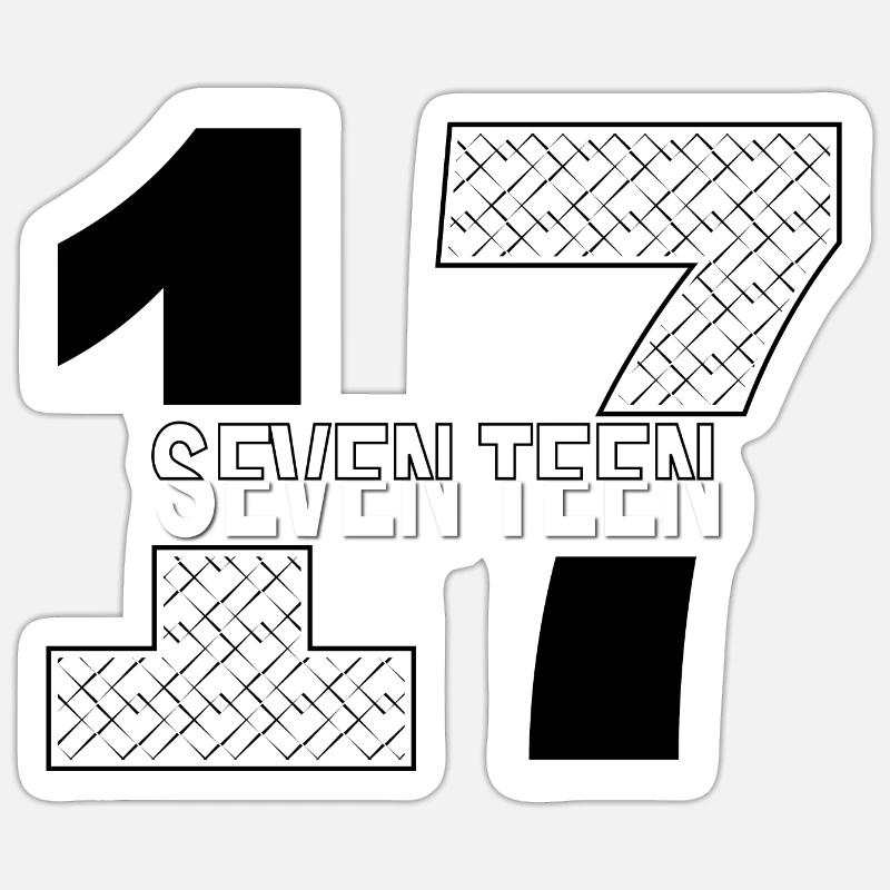 Number 17 - Sticker size S (10 x 10 cm) - white matte