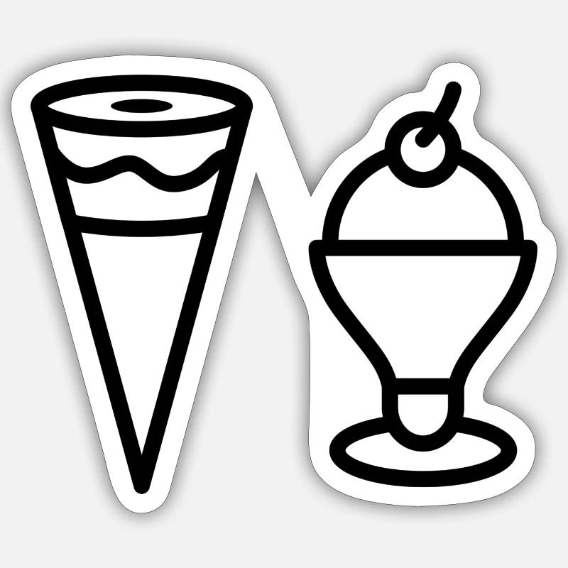 J’adore la crème glacée - Sticker taille S (10 x 10 cm) - blanc mat