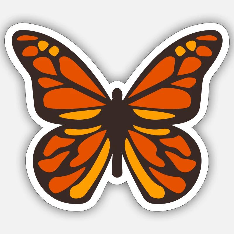 Papillon monarque Sticker taille S (10 x 10 cm)