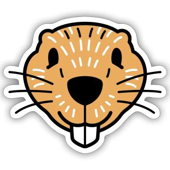 Waldfreunde Biber - Sticker Größe S (10 x 10 cm) - Mattweiß - Vorne