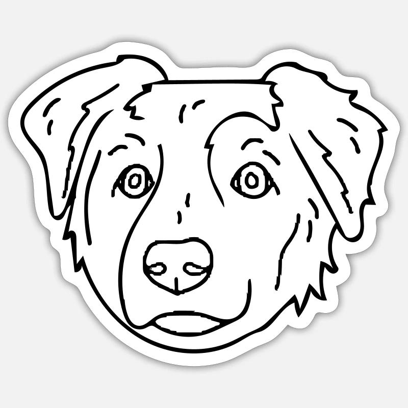 chien - Sticker taille S (10 x 10 cm) - blanc mat