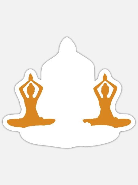 10 Sukhasana oder Genuss-Yoga | Weiß - Sticker Größe S (10 x 10 cm) - Mattweiß