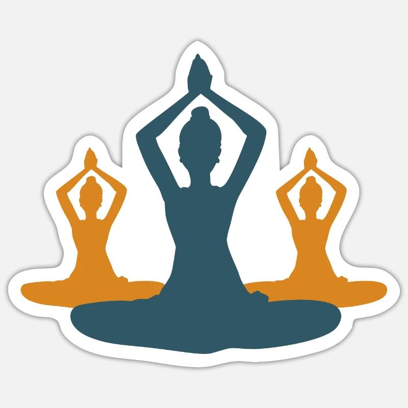 10 Sukhasana oder Genuss-Yoga | Gold-Rubin Sticker Größe S (10 x 10 cm)