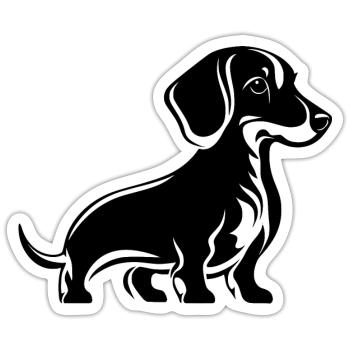 Dackel Baby - Sticker Größe S (10 x 10 cm) - Mattweiß - Vorne