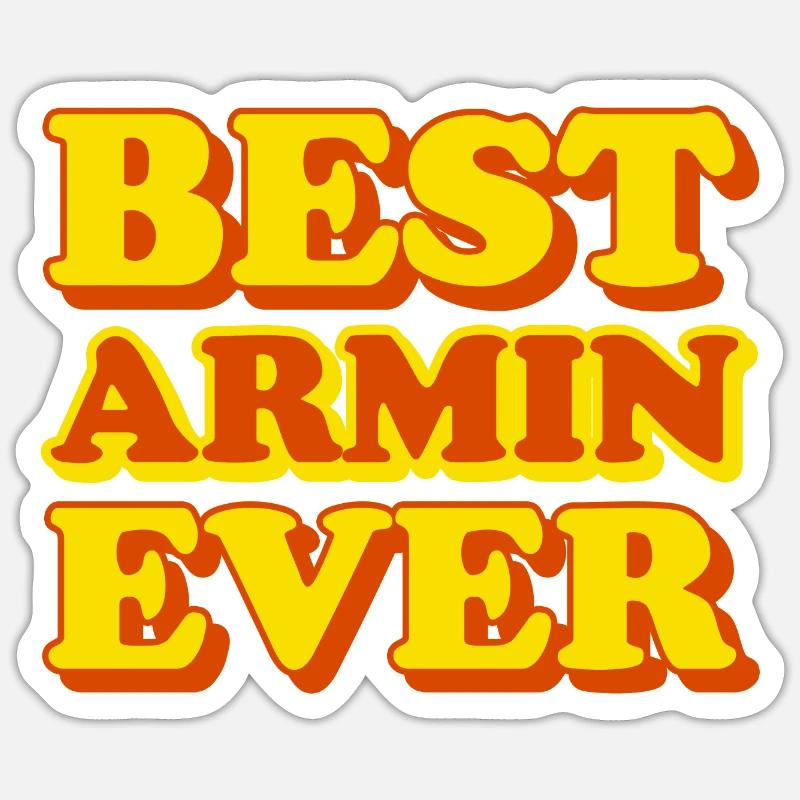Armin Vorname Witziges Geschenk - Sticker Größe S (10 x 10 cm) - Mattweiß