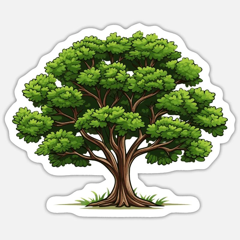 Deciduous tree - nature conservation - Sticker size S (10 x 10 cm) - white matte