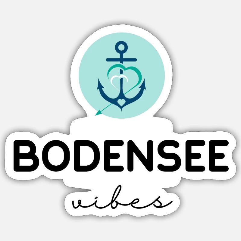 Bodensee Vibes Blue - Sticker Größe S (10 x 10 cm) - Mattweiß