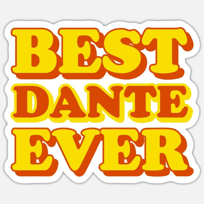 Dante First Name Funny Gift - Sticker size S (10 x 10 cm) - white matte
