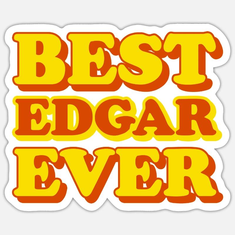 Edgar Vorname Witziges Geschenk - Sticker Größe S (10 x 10 cm) - Mattweiß