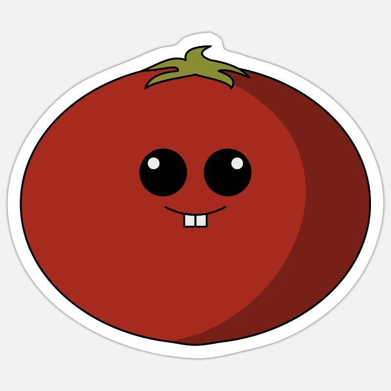 Tomate mit Gesicht Sticker Größe S (10 x 10 cm)