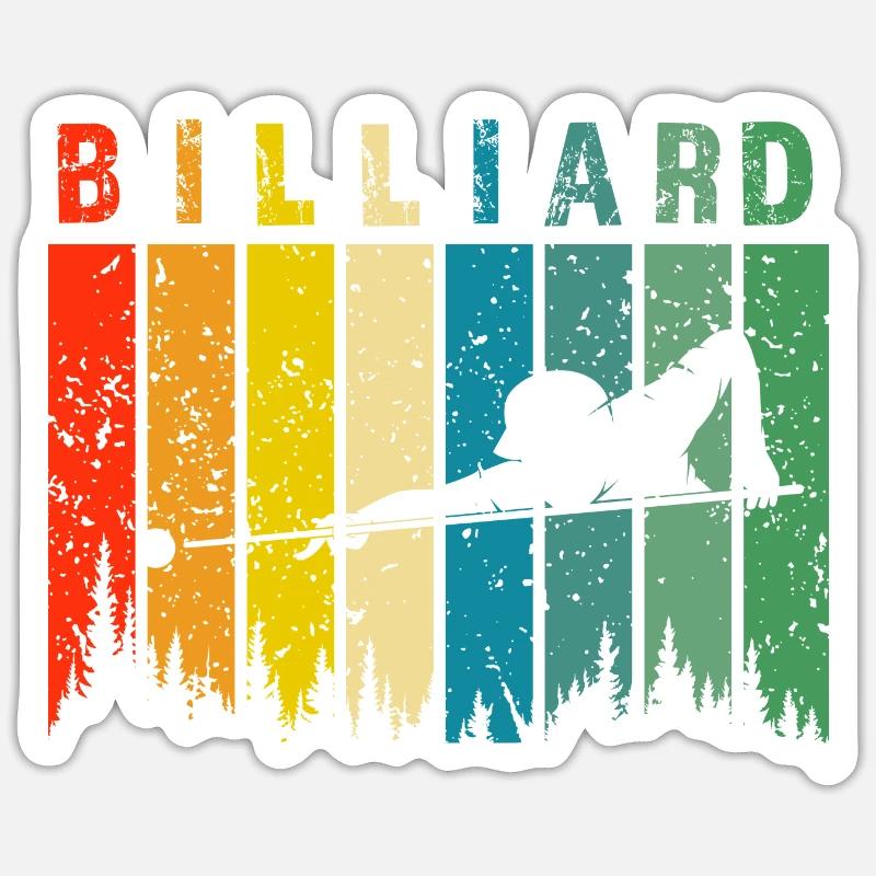 Billard Retro-Design Billard Geschenk Sticker Größe S (10 x 10 cm)