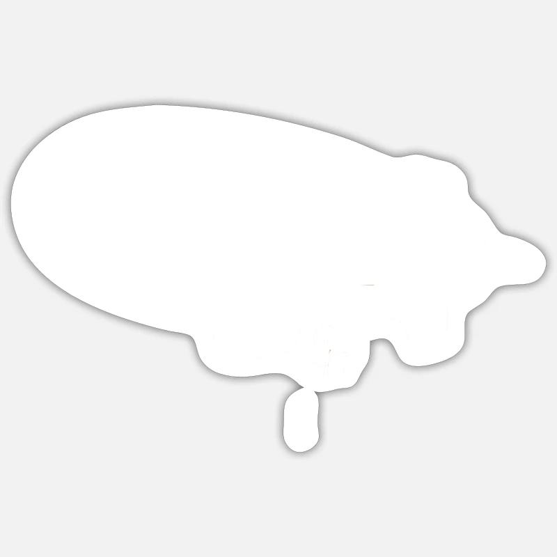 Silhouette d’un dirigeable – Stylé - Sticker taille S (10 x 10 cm) - blanc mat