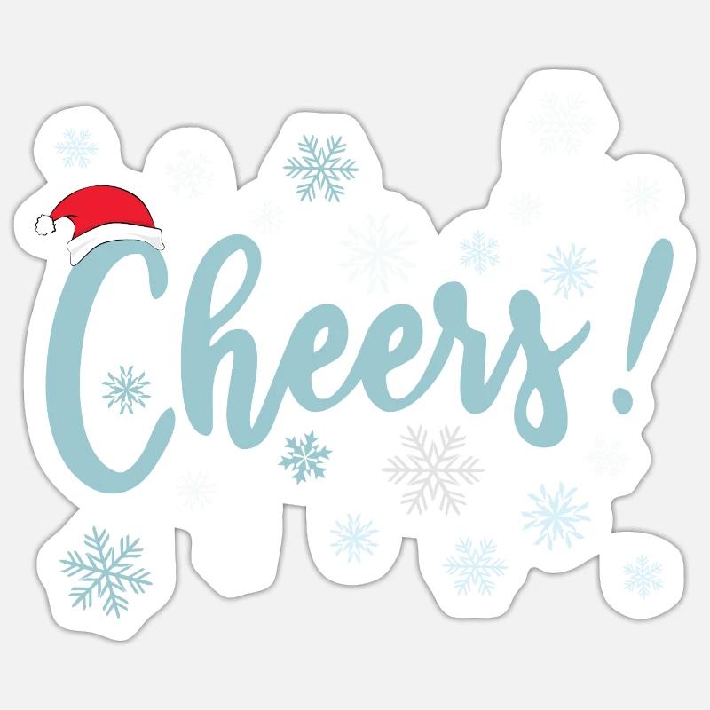 Bravo Joyeux Noël Cheer - Sticker taille S (10 x 10 cm) - blanc mat