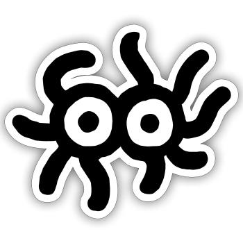 Eyes - VECTOR - Sticker size S (10 x 10 cm) - white matte - Front