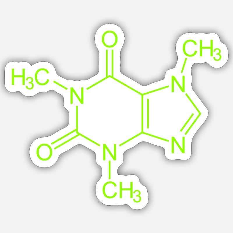 Formule structurelle caféine/théine Sticker taille S (10 x 10 cm)
