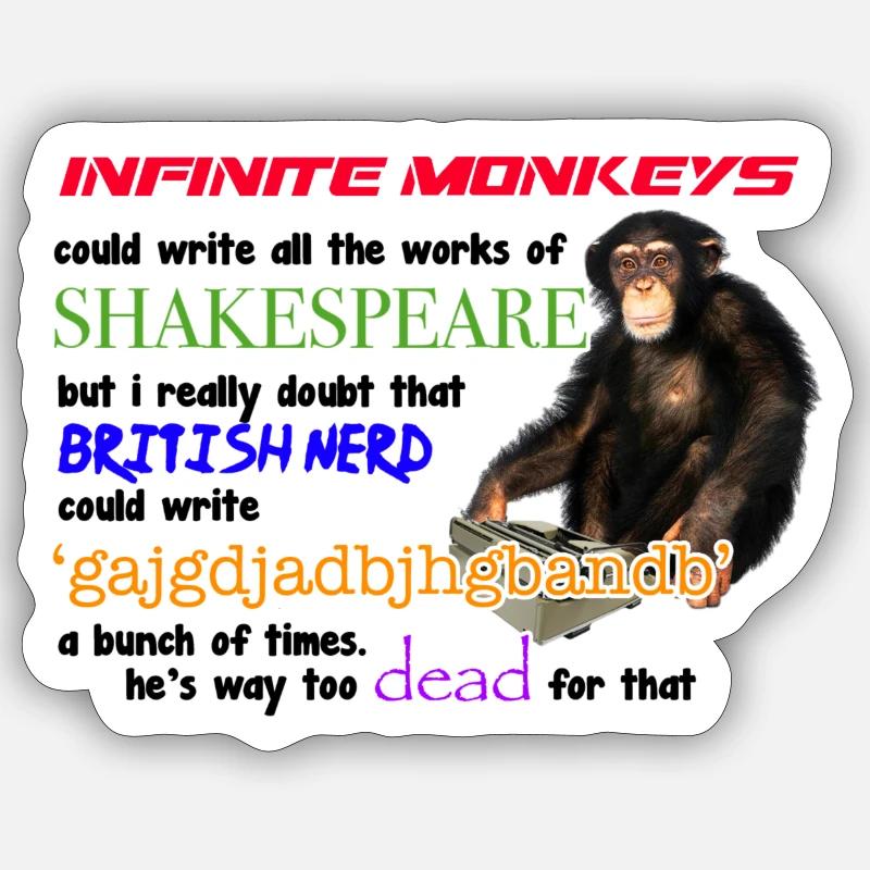 Shakespeare Monkey Paradox - Sticker size S (10 x 10 cm) - white matte
