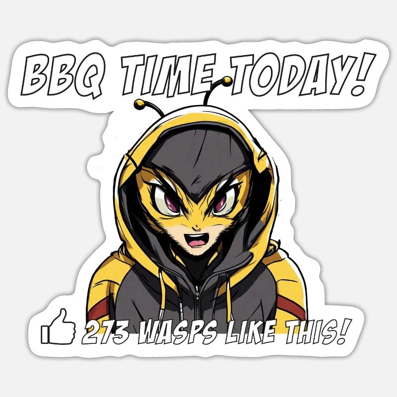 BBQ Time Today 273 guêpes comme celle-ci Sticker taille S (10 x 10 cm)