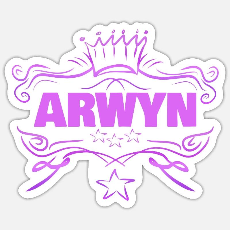 Arwyn - Sticker taille S (10 x 10 cm) - blanc mat