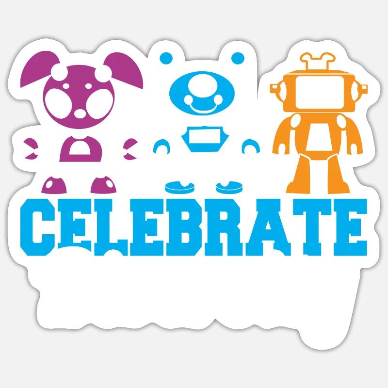 Robotics Droid Builder Build Robot Funny Celebrate Sticker size S (10 x 10 cm)