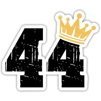 44 Crown 44th Birthday 44 years old - Sticker size S (10 x 10 cm) - white matte - Front