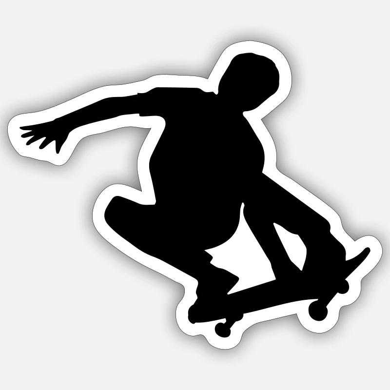 Skate Freestyle Grab Trick - Sticker taille S (10 x 10 cm) - blanc mat